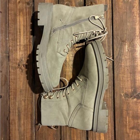 Limelight Gray Lace Up Boots - Picture 2 of 7